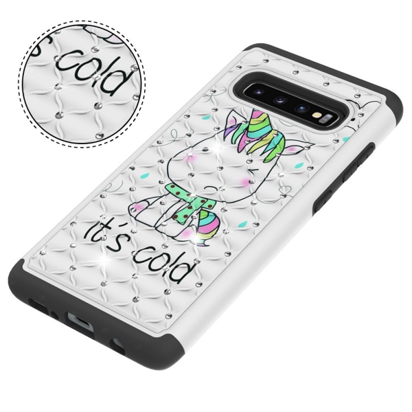 Samsung Galaxy S10+ Pattern PC TPU Phone Shell - Unicorn Black