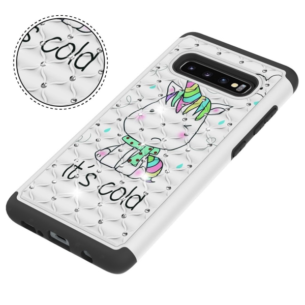 Samsung Galaxy S10+ Pattern PC TPU -puhelimen kuori - Yksisarvinen Black