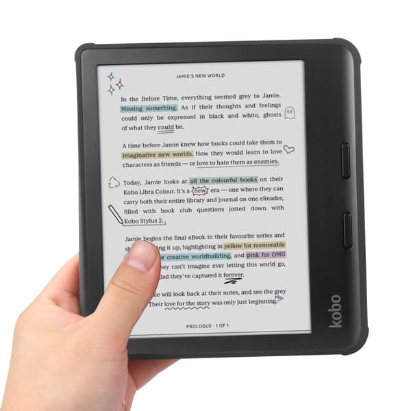 For Kobo Libra Colour Etui PU Læder + TPU E - Reader Cover Green