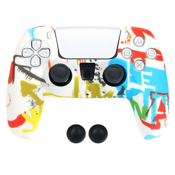 DATA FROG Silikondeksel for Sony Playstation 5 Gamepad med 2 Rocker Caps Multicolor