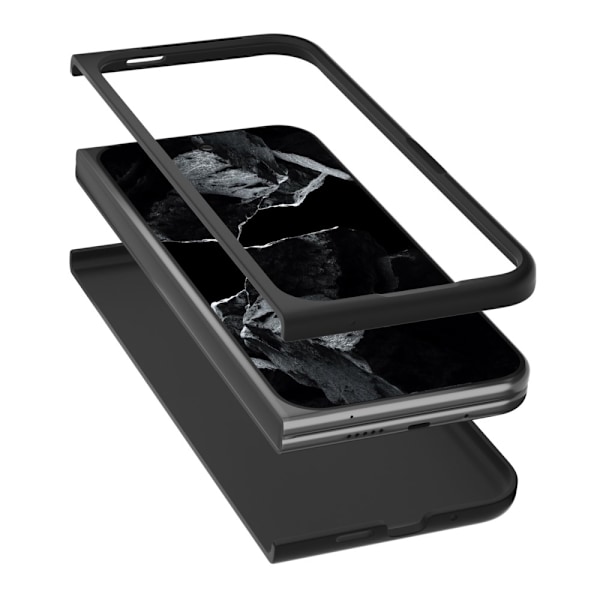 ABEEL för Google Pixel 9 Pro Fold 5G Telefonfodral Litchi Textur Skal - Svart Svart