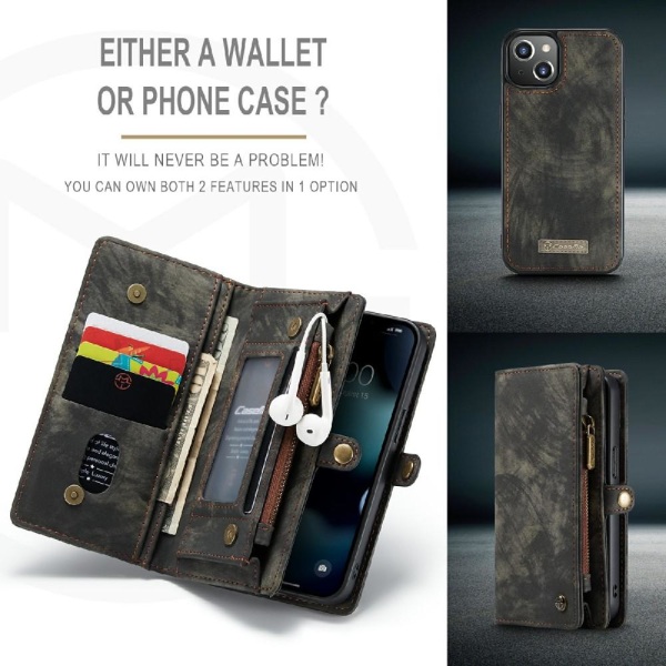 CASEME iPhone 13 Mini Retro plånboksfodral - Svart Svart