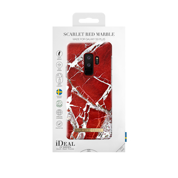 iDeal Of Sweden Samsung Galaxy S9 Plus - SCARLET RED MARBLE Red