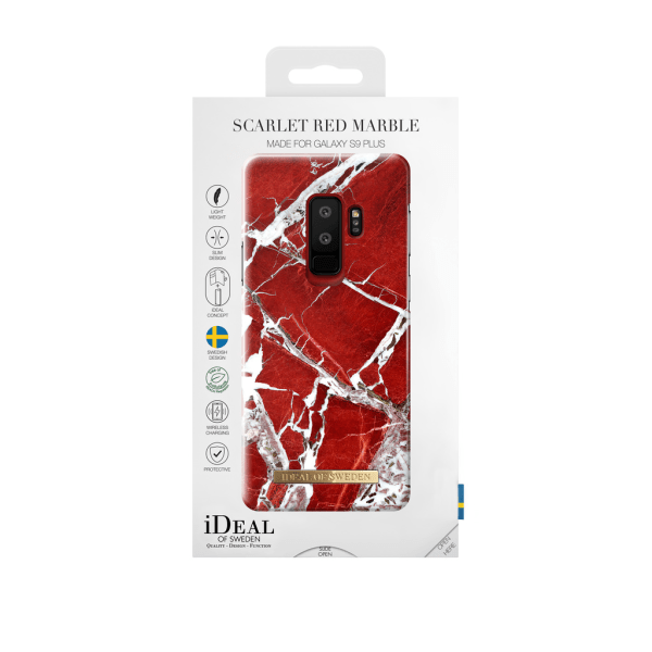 iDeal Of Sweden Samsung Galaxy S9 Plus - SCARLET RED MARBLE Röd