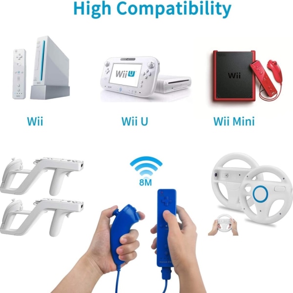 Kompatibel med Wii Controller Set Motion Plus, Bulk Dark Blue Blue