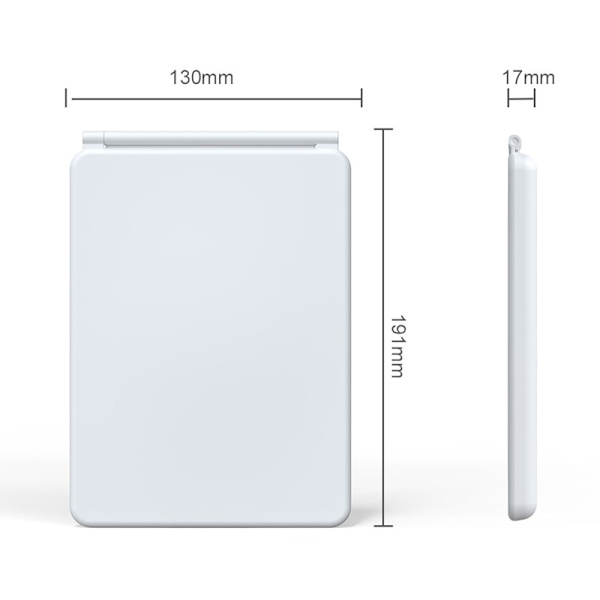 Sammenfoldeligt bærbart LED makeup spejl med 3X forstørrelse White