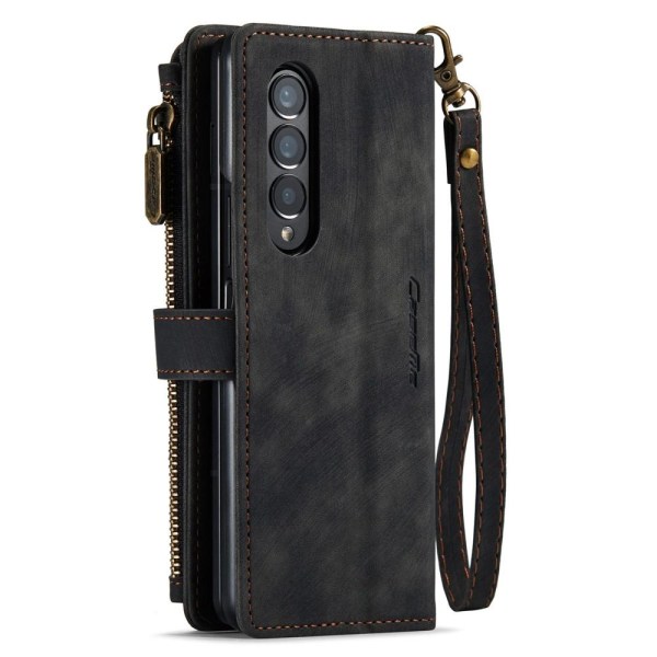 Samsung Galaxy Z Fold 4 CASEME Retro läder plånboksfodral Svart Svart