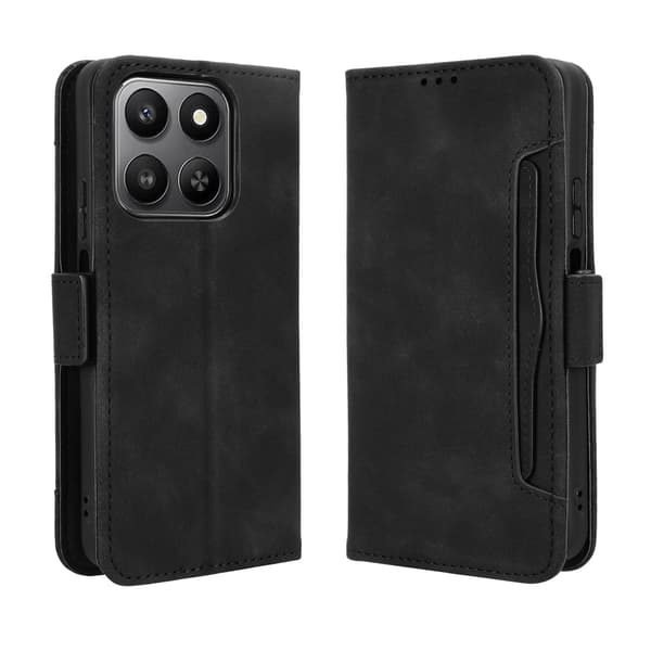 Honor 400 Smart 5G Case -lompakkokotelolle Shell Phone Case Extra Card - musta Black