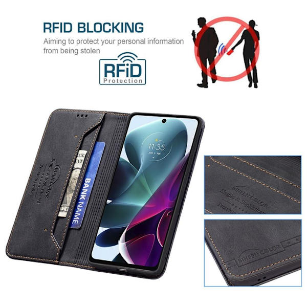 Wallet Stand Telefontaske til Motorola Edge 30 Pro - Sort Black