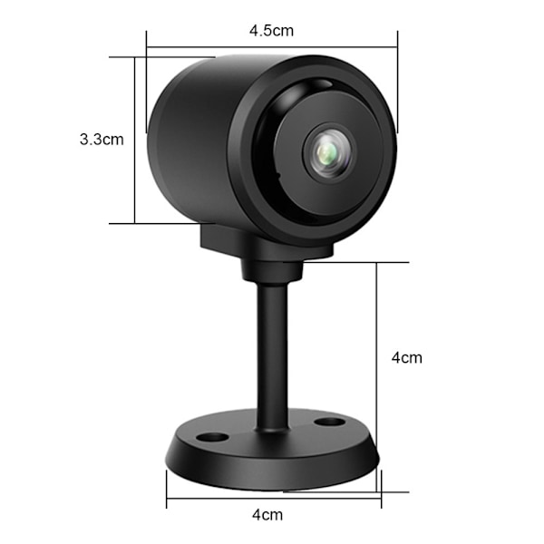 WiFi-sikkerhetskamera Night Vision Motion Detection 130 graders vidvinkel overvåking Black