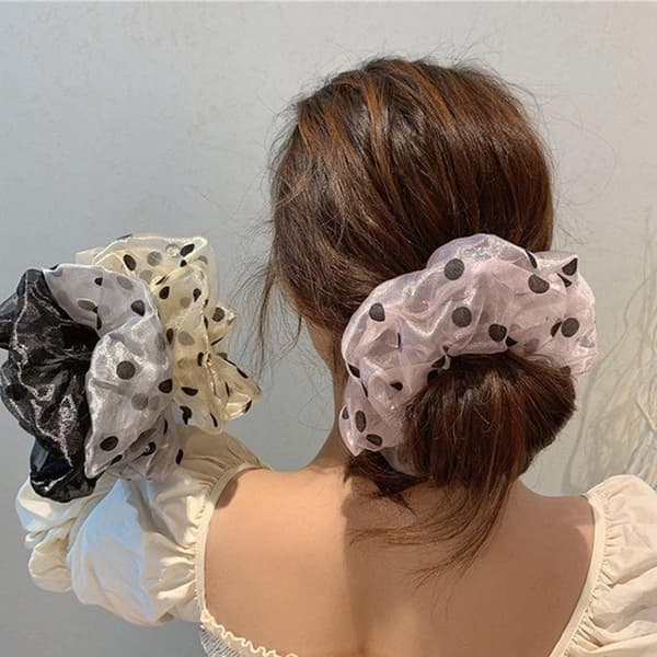 Hårknyttemaker for kvinner med blonde og polka dots Black