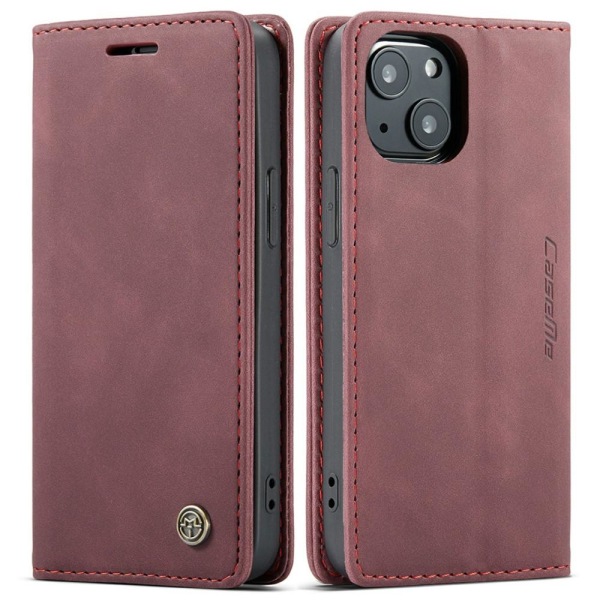 CASEME Retro Wallet Case iPhone 13:lle - Winered Red