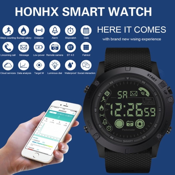 Smartklocka Activity Tracker Vattentät för Apple/Android - Svart Svart