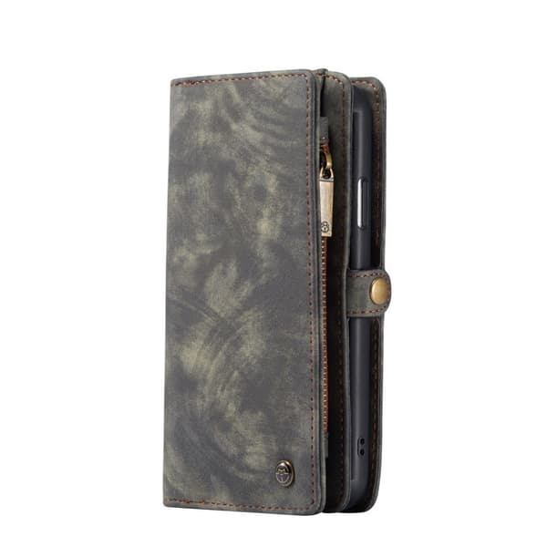 CASEME iPhone 11 Retro Split Lommebok - cover I Lær - Grå Grey