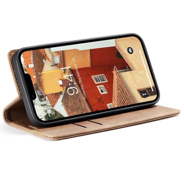 CASEME Retro Lommebokveske for iPhone 15 Plus - Brun Brown