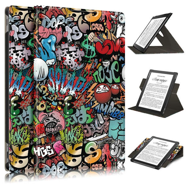 Fodral läsplatta Till PocketBook InkPad Lite PB970 - Graffiti Blå