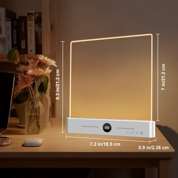 Lampe Læselampe Trinløs dæmpning Transparent akrylpanel Timer med 3 farvetemperaturer White