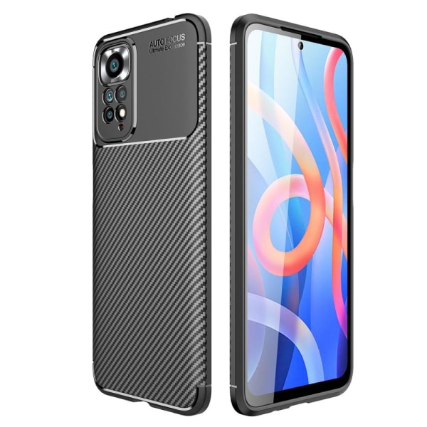 Carbon Fiber Texture TPU Cover for Xiaomi Redmi Note 11 Black