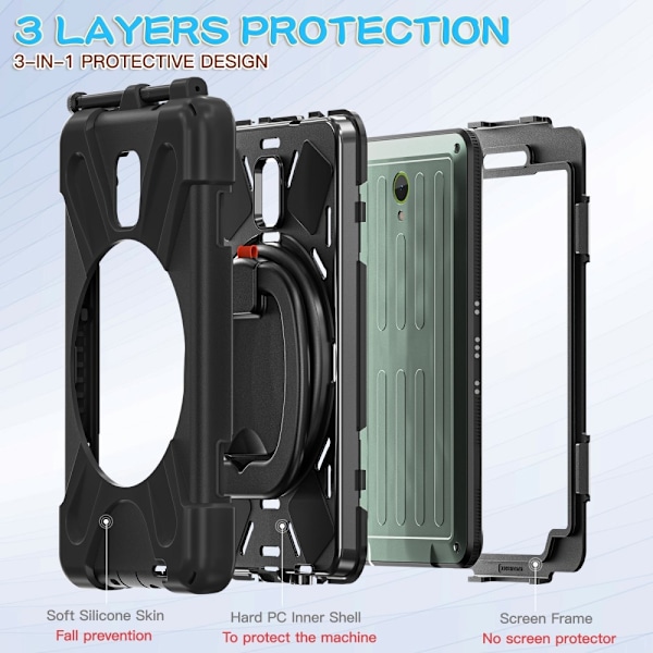 Till Samsung Galaxy Tab Active5 Heavy Duty Armor skal Svart