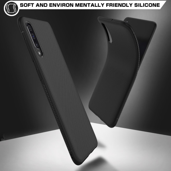 Jazz Twill Texture TPU kansi Samsung Galaxy A50 - Musta Black