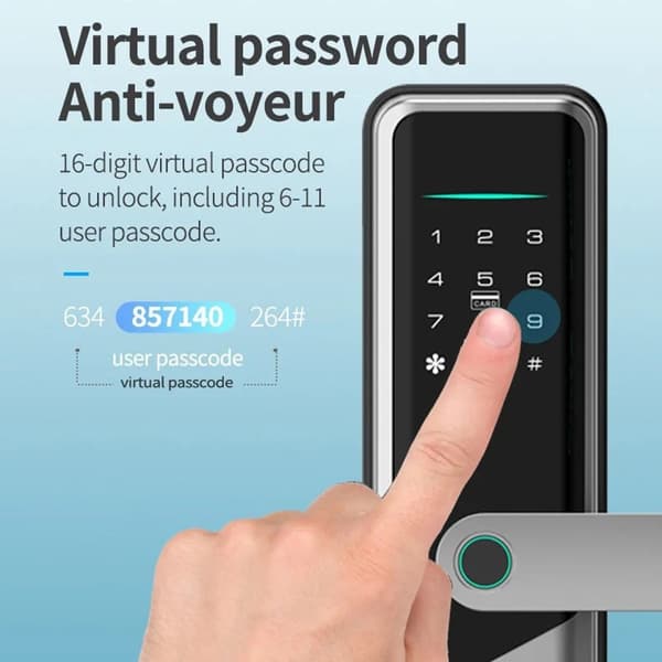 A1 Tuya WiFi Fingeravtrykk Smart dørlås Dynamisk passord NFC elektronisk lås Silver