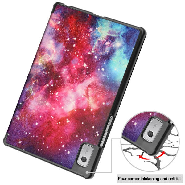 Til Lenovo Tab M9 Trifoldet Stativdæksel - Starry sky Multicolor