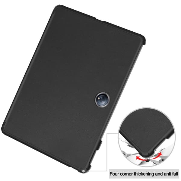 For OnePlus Pad 2 Tri-fold Stativ Våkne / Sove Deksel Tablettveske - Svart Black