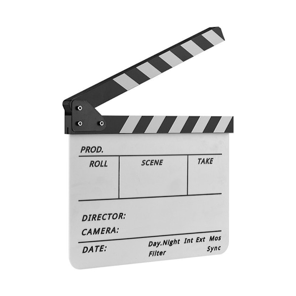 Instruktør Film Clapboard Movie Cut Scene Clapper Board - Sort & Hvid White