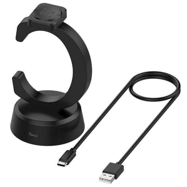 För Google Pixel Watch 3 45/41mm Watch 2 Fitbit Ace LTE Laddare & docka 1m kabel Svart