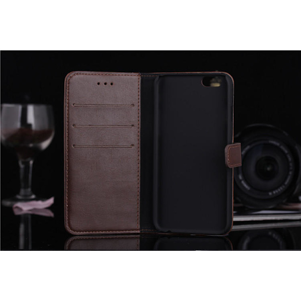 iPhone 6 / 6s Retro Plånboksfodral / Fodral - Mörkbrun Brown