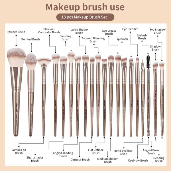 20 fiber øyenskyggebørste Basic Blusher Eyebrow Makeup Makeup Pink