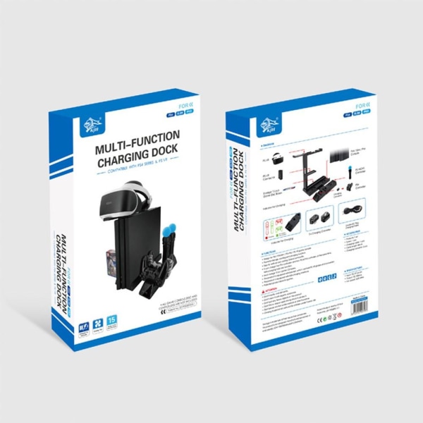 Sony Playstation 4 Slim Pro VR Opladningsstativ Køleventilatorcontrolleroplader Black