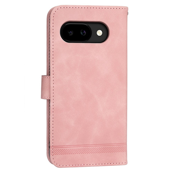 DIERFENG För Google Pixel 10a Plånboksfodral med Stativ och Handledsrem Rosa