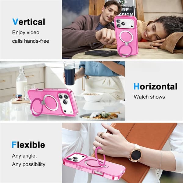 Telefoncover med skærmbeskyttelse til iPhone 18 Pro Max / 17 Pro Max Pink