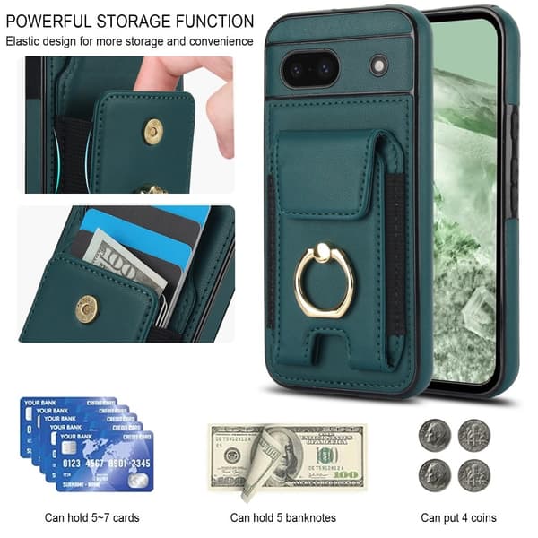 Kickstand-etui for Google Pixel 8a med kortspor Green