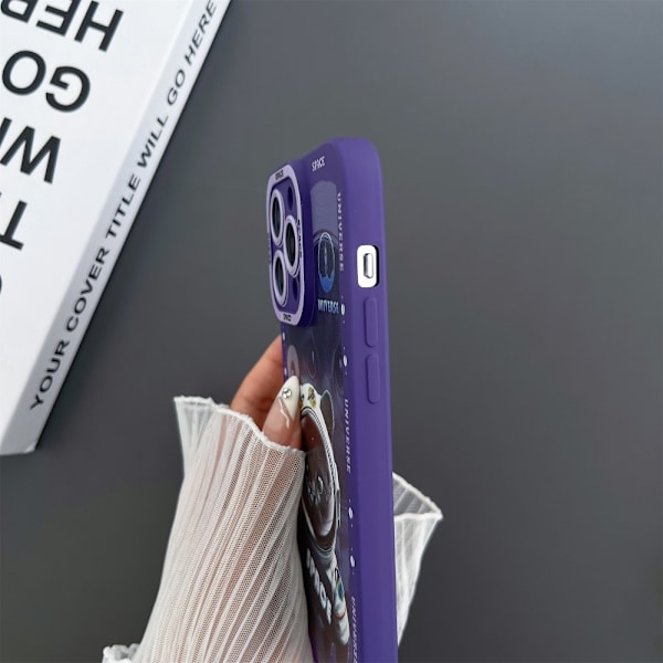 TPU Telefondeksel til iPhone 15 Plus - deksel Cat - Lilla Purple