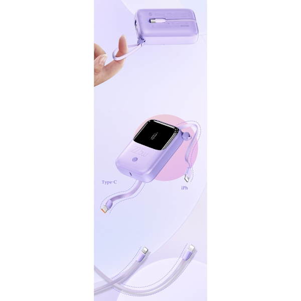 10000mAh Snabb Bärbar Powerbank Super Fast Charging USB-C 22,5W Blå