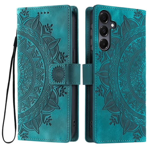 For Samsung Galaxy A26 Lommebok Deksel Shell Mandala Blomstermønster Green