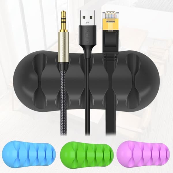Multi Kabelhållare Sladdorganisator Kabelklämma - Blå 2 - pack Blå