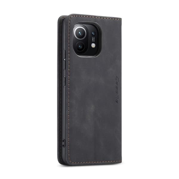 CASEME Retro lompakkokotelo Xiaomi Mi 11 - musta Black