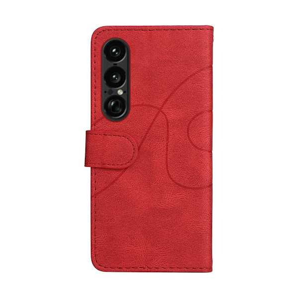 Til Sony Xperia 1 VII KT-serie-1 dobbeltfarve tegnebog Red