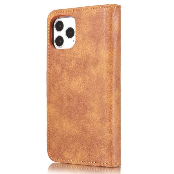 DG.MING For iPhone 13 Mini Stylish Wallet Case - Brown Brown