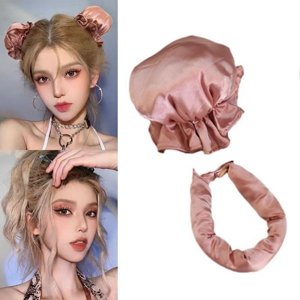 Overnight Hair Curler Bun Maker Curling Tool med hårbeskyttelse Black
