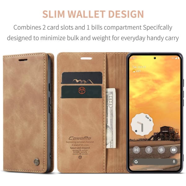 CASEME Til Google Pixel 10 Pro / Pixel 10 Etui Stativ Telefon Cover Brown