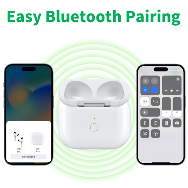 Til AirPods 3 Opladningsetui Indbygget 620mAh batteri Trådløs opladning USB-C White
