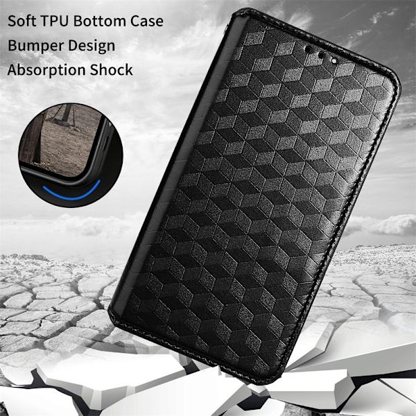 Pengesekk-etui med kortlomme for Motorola Edge 30 Fusion 5G Black