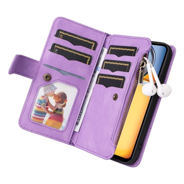 KT Wallet Case til Xiaomi Redmi 13C - Lilla-sort Purple