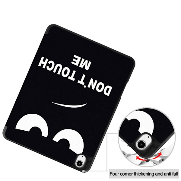 Til iPad Air 13 (2024) Etui Tre-fold Stativ Tablet Cover med Pen Holder - Don't Touch Black
