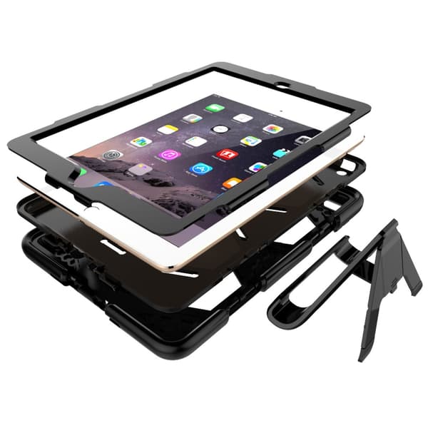 iPad 9.7 (2018) / iPad 9.7 (2017) Heavy Duty Armor suojakuori - Musta Black
