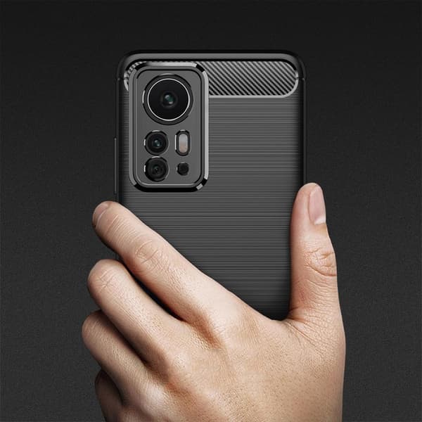 Xiaomi 12 Pro Karbon fiber Texture Skal - Svart Svart